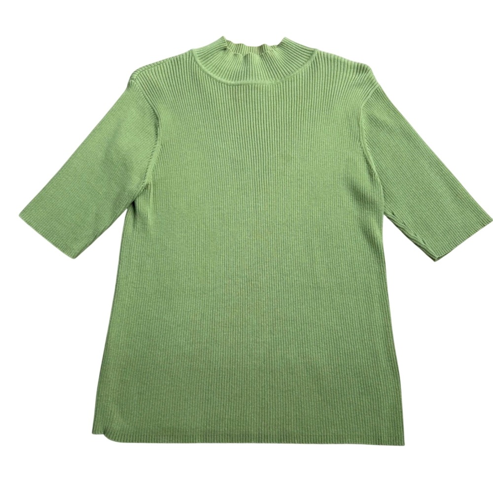 Crossroads Short Sleeve Mock Neck Sweater Womens XL Minimalist 
Office Chic‎